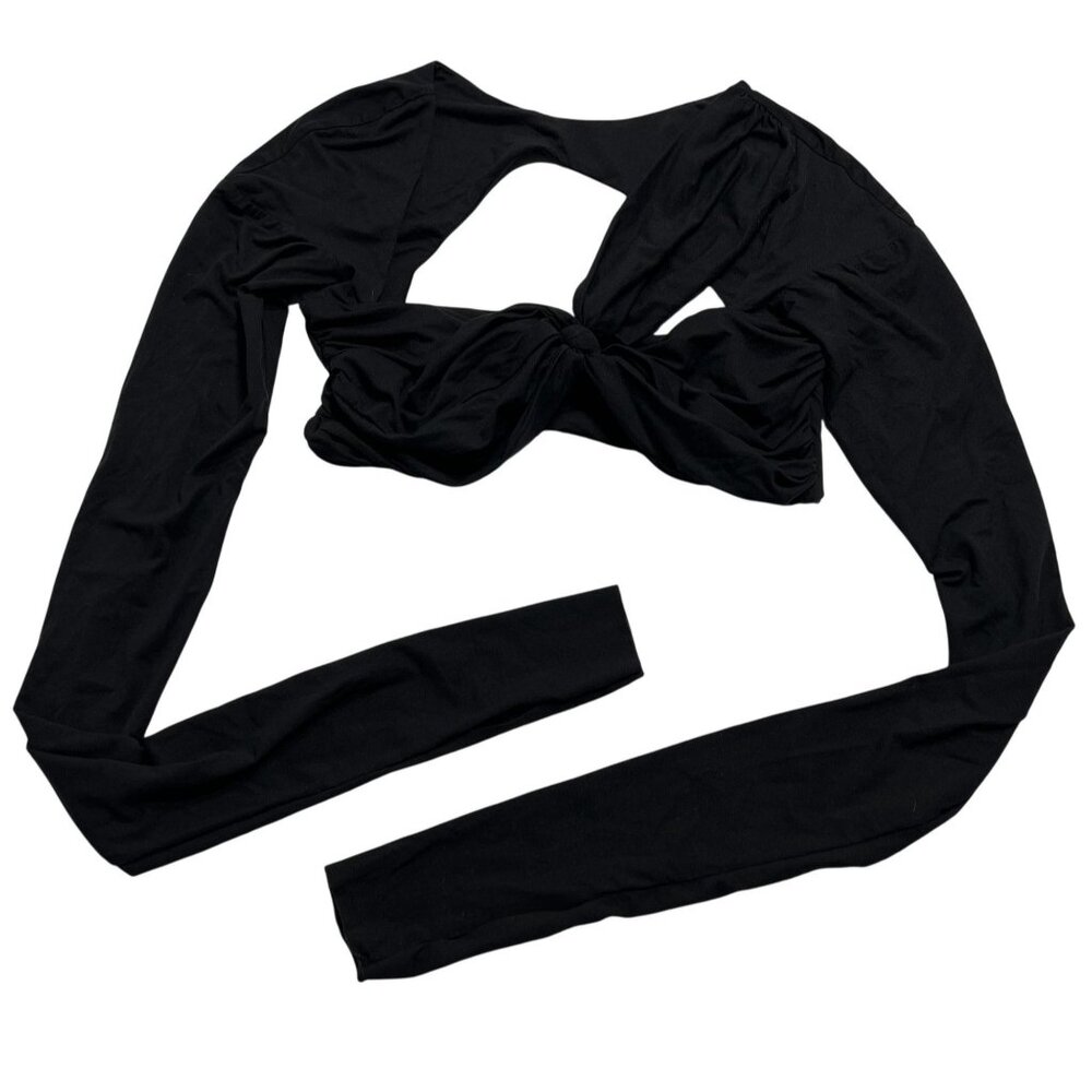 Cultnaked Long Sleeve Crop Top in Black
